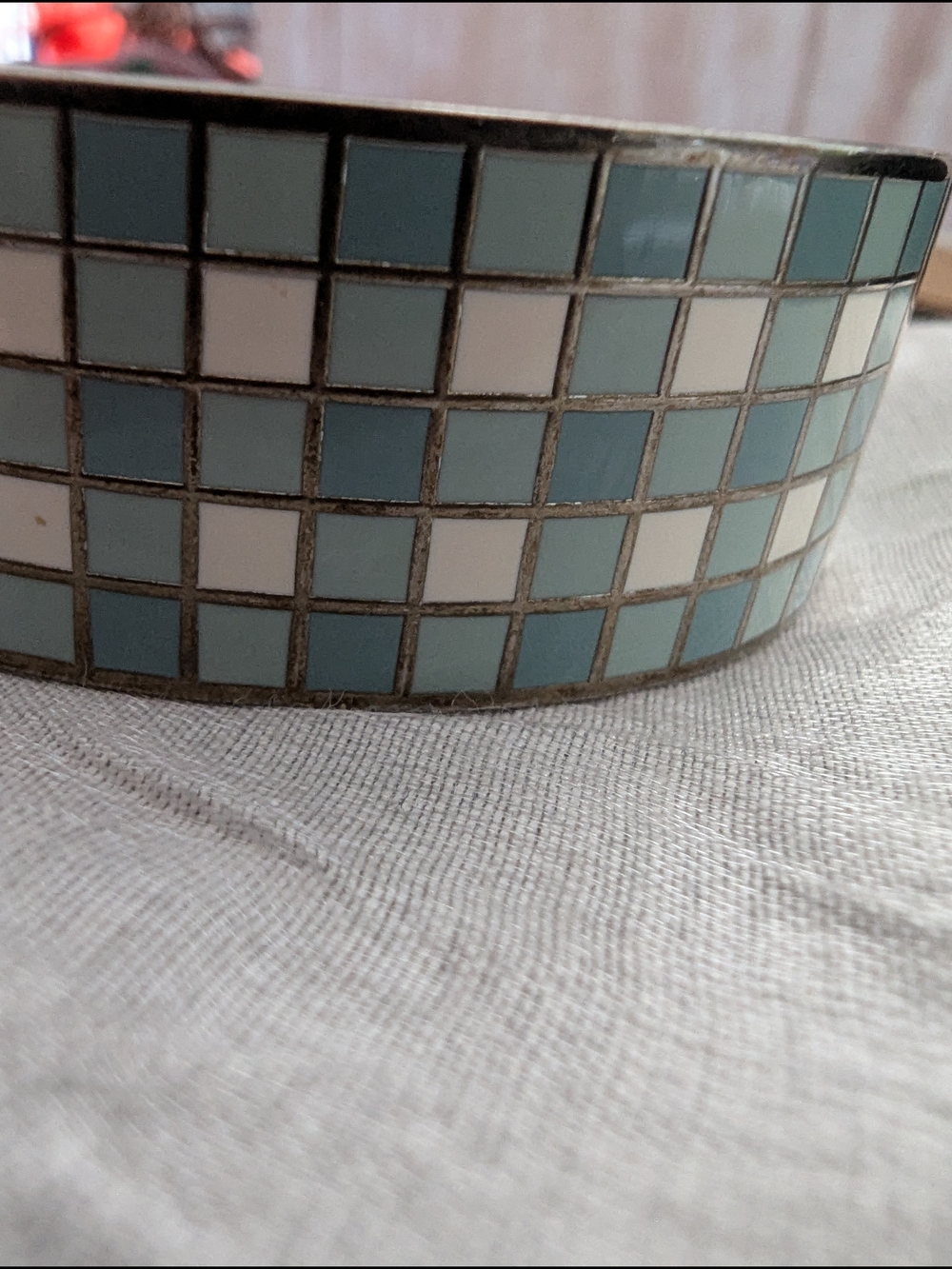Coach Enamel Mosaic Bangle in Teal and White - Picture 2 of 4